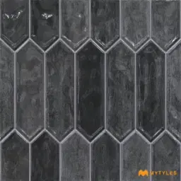 Luxe Black Picket Geometric Wall Tile Code39451