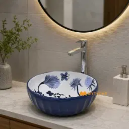 Indigo Sumie Abstract Basin Code39480