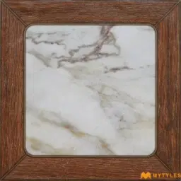 Mahogany White Marble Inlay Ceramic Tile Code40641 300x300mm