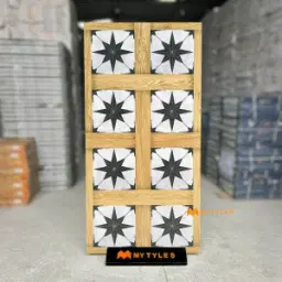Savanna Brown Oak Star Inlay Tile Code41051