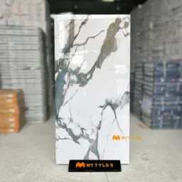 White Alpine Fracture Marble Tile Code40382