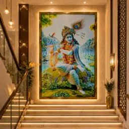 Krishna Playing Flute Poster Tile Code33208