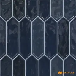 Midnight Blue Picket Geometric Wall Tile Code39455