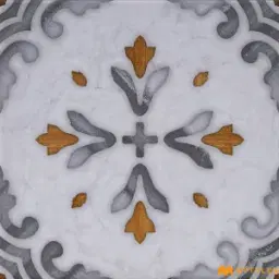 Off-White Floral Medallion Moroccan Tile Code40685 300x300mm