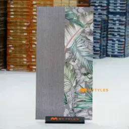 Grey Reeded Palm Frond Wall Tile Code40364