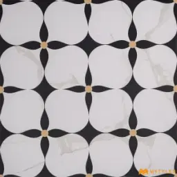 Teardrop Floral Monochrome Tile Code41232