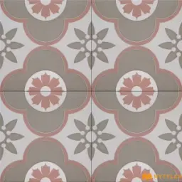 Grey Floracentria Moroccan Tile Code40688 300x300mm