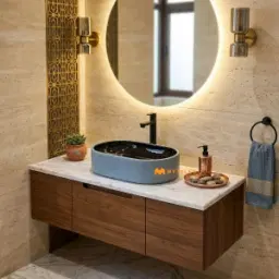 Steel Blue Jet Black Dual Tone Table Top Basin Code40519