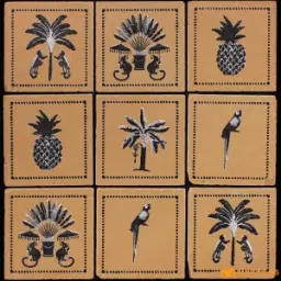 Sandy Brown Fauna Motif Wall Tile Code39922