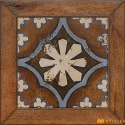 Brown Wood Frame Inlay Moroccan Tile Code40643 300x300mm
