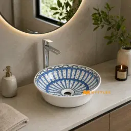 Riad Geometric Moroccan Basin Code38844