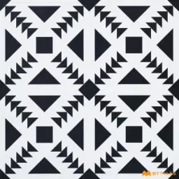 White and Black Moroccan Tile Code37964