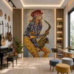 Trumpet Lady Poster Tile Code36057