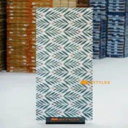 Blue Palm Frond Inlay Tile Code40429