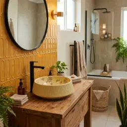 Butter Yellow Fluted Matt Table Top Wash Basin Code40410