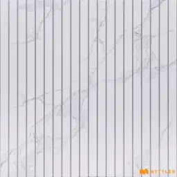 Calacatta White Slatted Ceramic Textured Wall Tile Code40098
