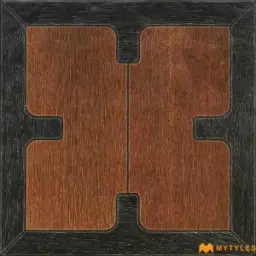 Ebony Brown Cross Inlay Ceramic Tile Code40646 300x300mm