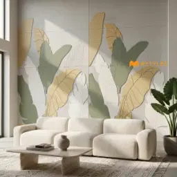Botanical Banana Leaf Vitrified Tropical Wall Tile Code39954