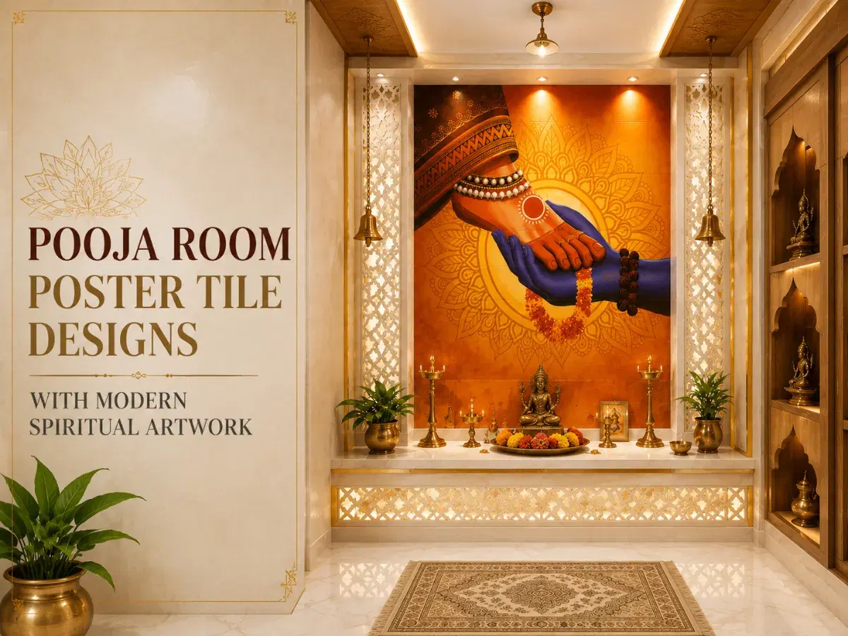 8 Pooja Room Poster Tile Designs With Modern Spiritual Artwork