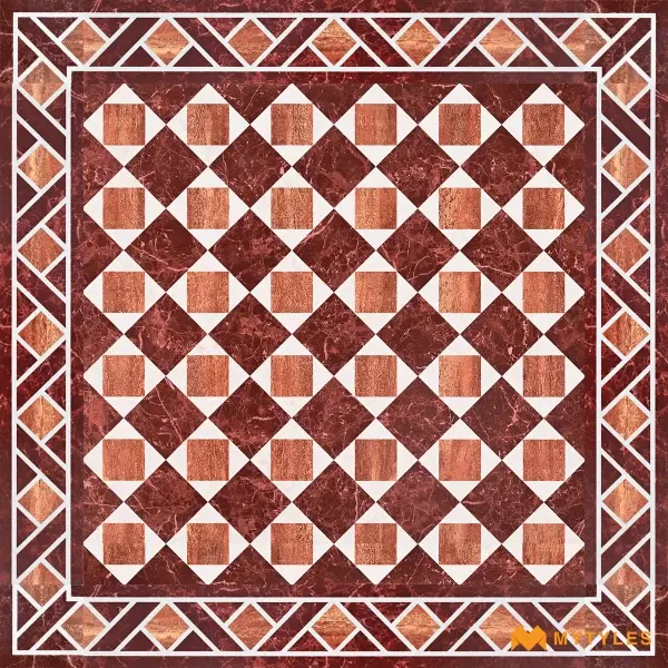Red Checked Carpet Tile | Ruby Lattice