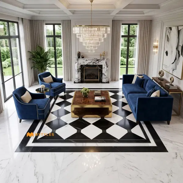 Black & White Harlequin Carpet Tile | Onyx Rhythm