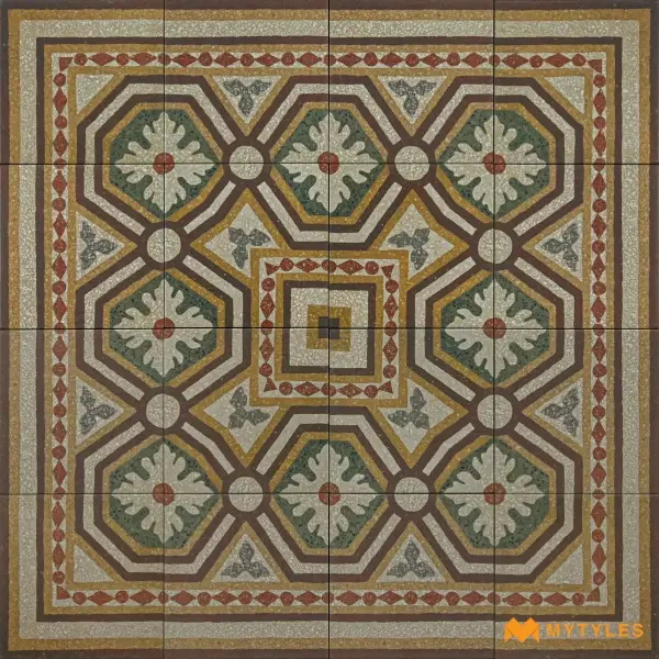 Moroccan Carpet Tile | Olive Medallion