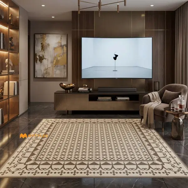 Beige Checked Carpet Tile | Heritage Filigree