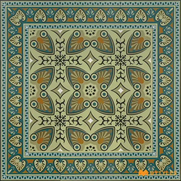Decorative Carpet Tile | Teal Botanical