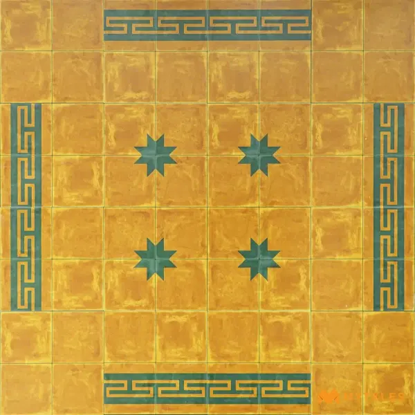 Yellow Geometric Carpet Tile | Emerald Star