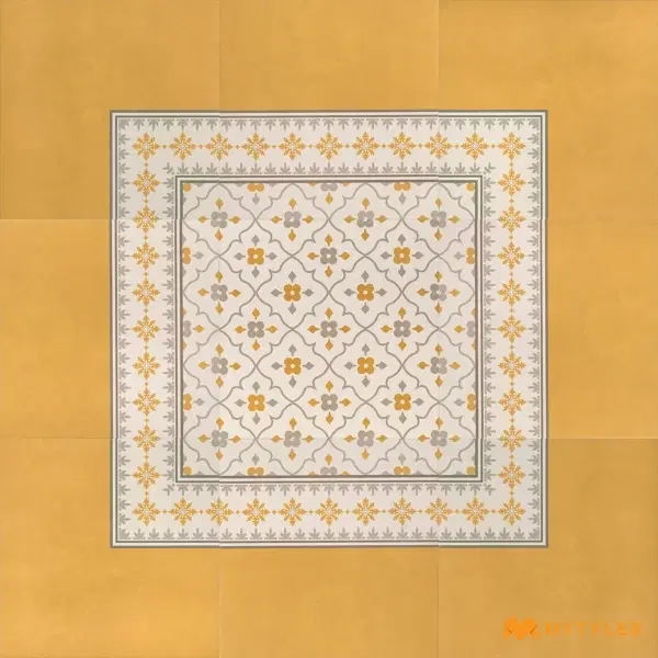 Yellow Floral Carpet Tile | Golden Petal